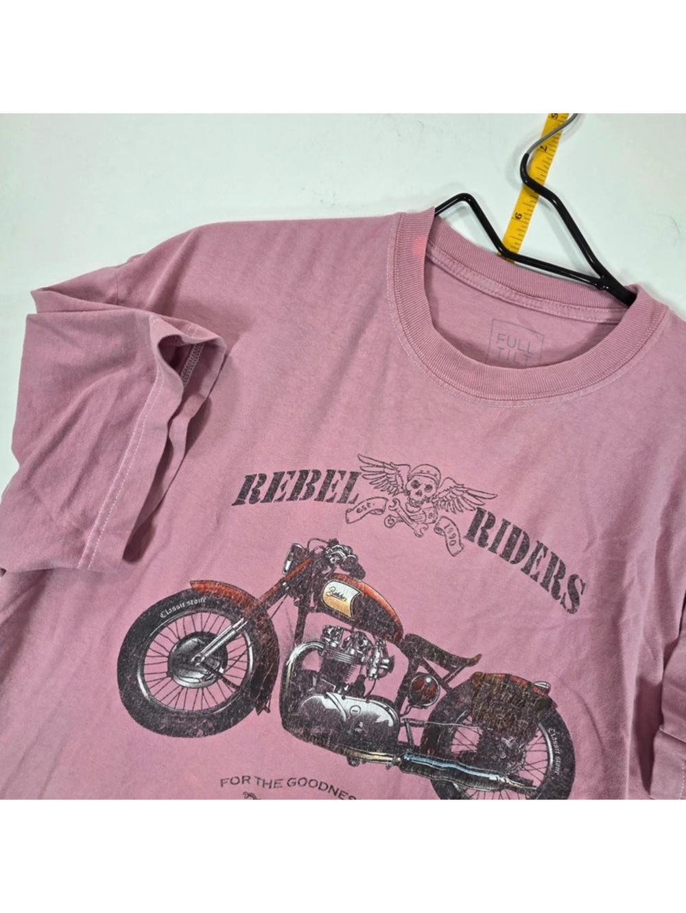 vintage-washed pink Full Tilt "Rebel Riders" graphic t-shirt